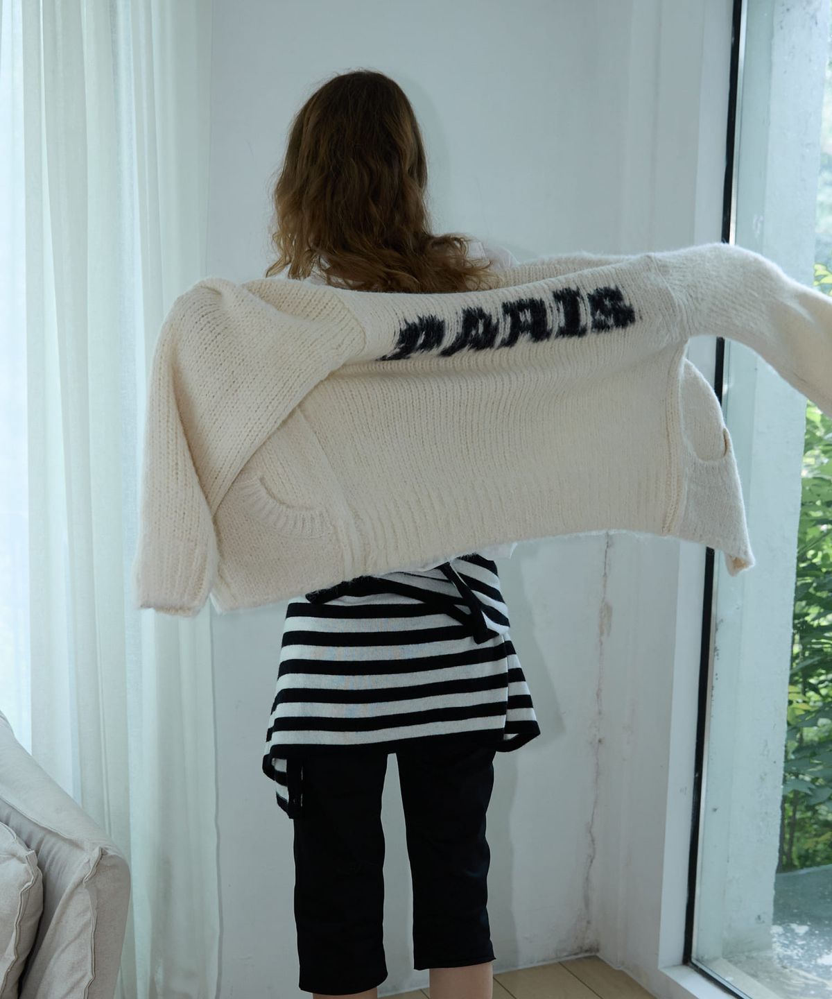 오픈도어스튜디오(OPENDOORSTUDIO) Paris Lettering Knit Ivory