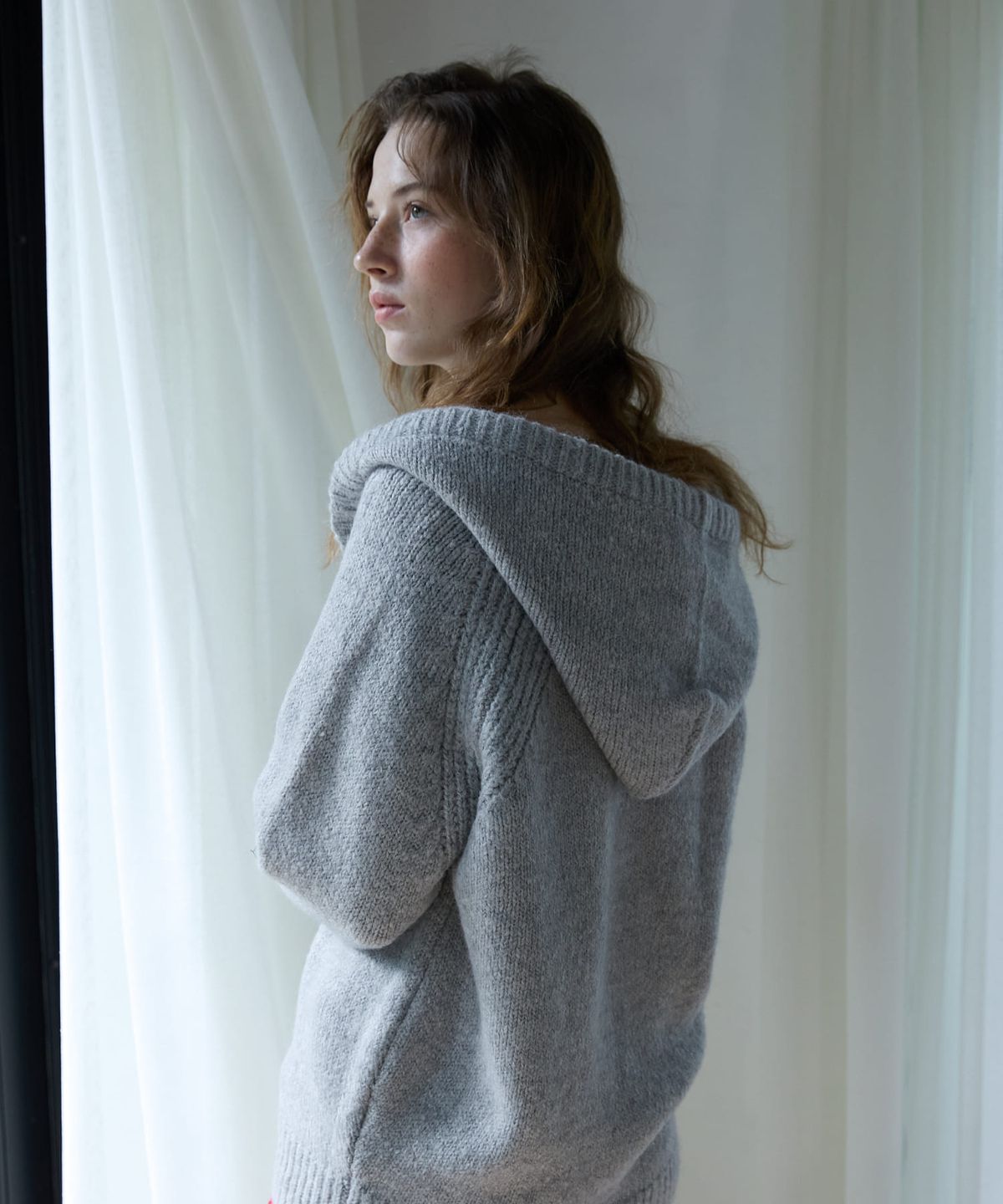 오픈도어스튜디오(OPENDOORSTUDIO) Cloud Alpaca Hoodie Knit Gray