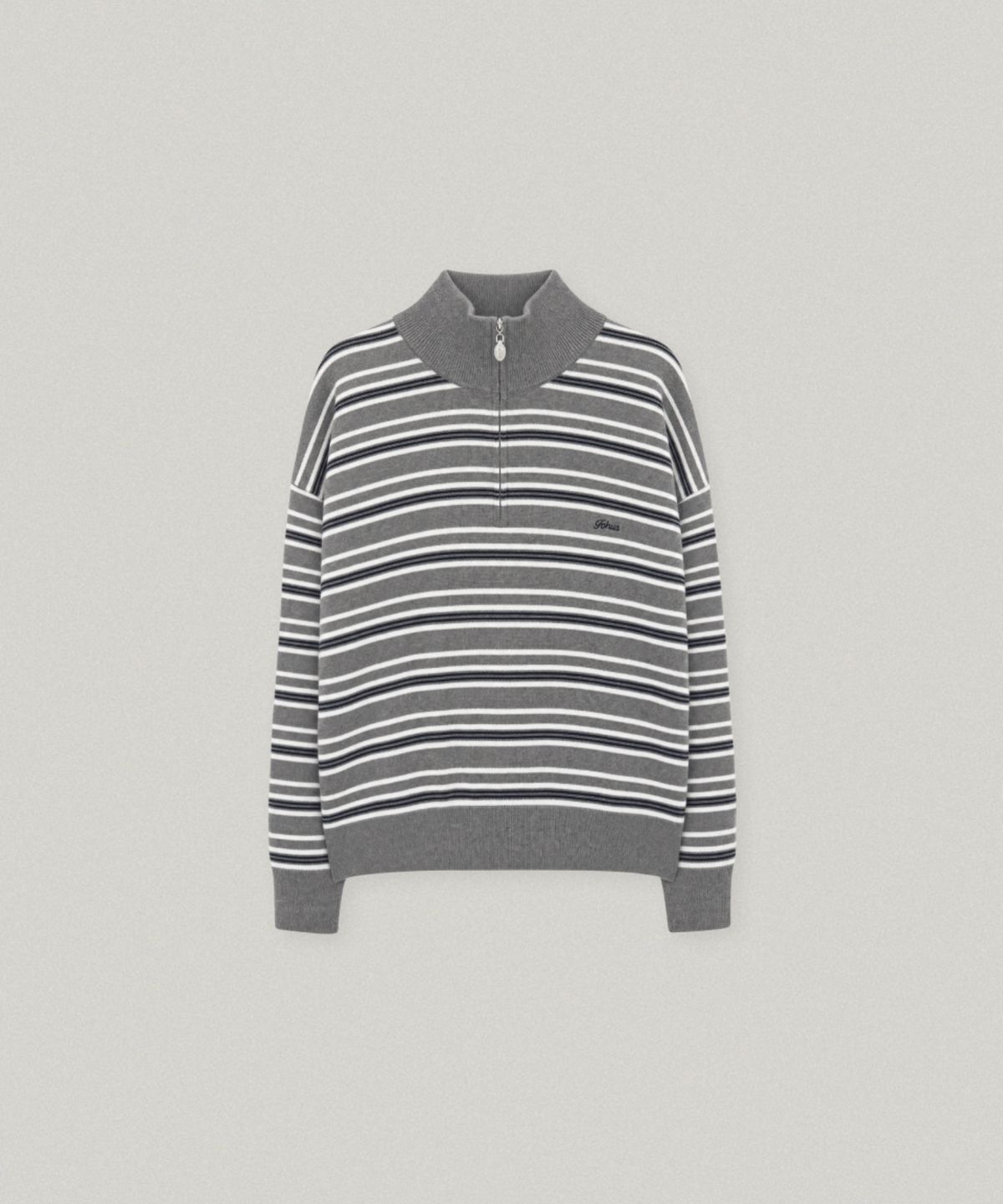 폴뉴아(FOLNUA) HERITAGE HALF ZIP UP KNIT (GRAY)