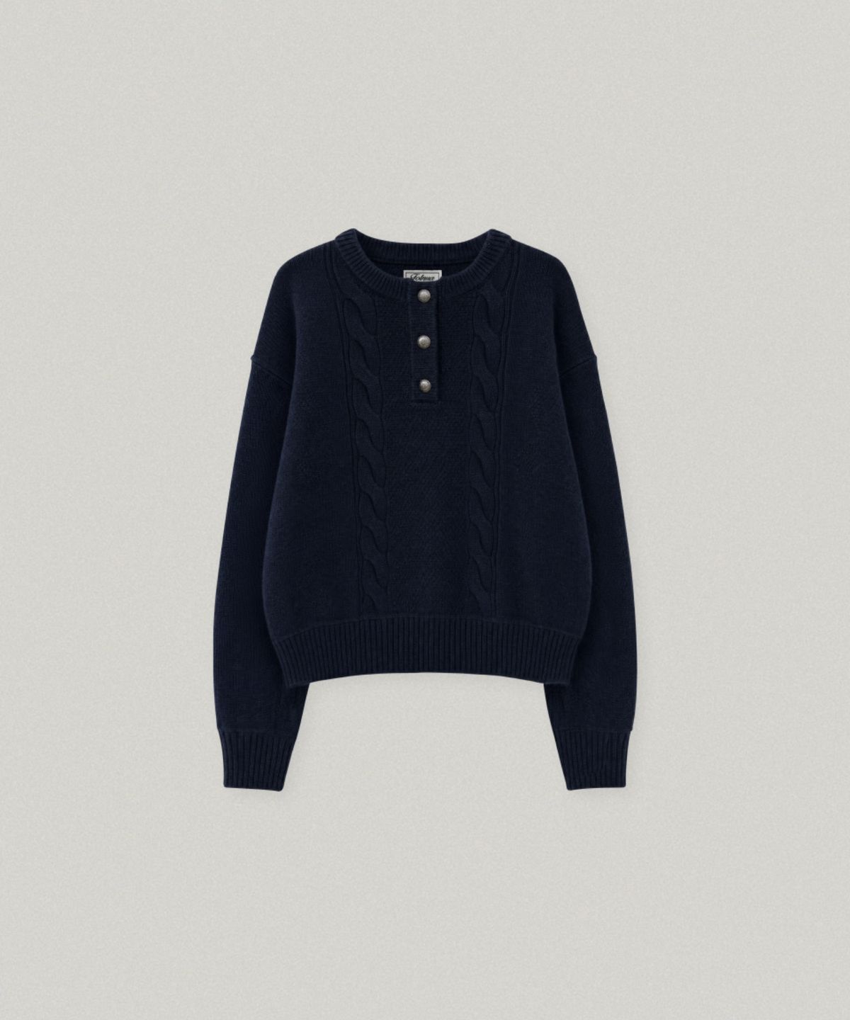폴뉴아(FOLNUA) HERRIT HENRY NECK KNIT (NAVY)