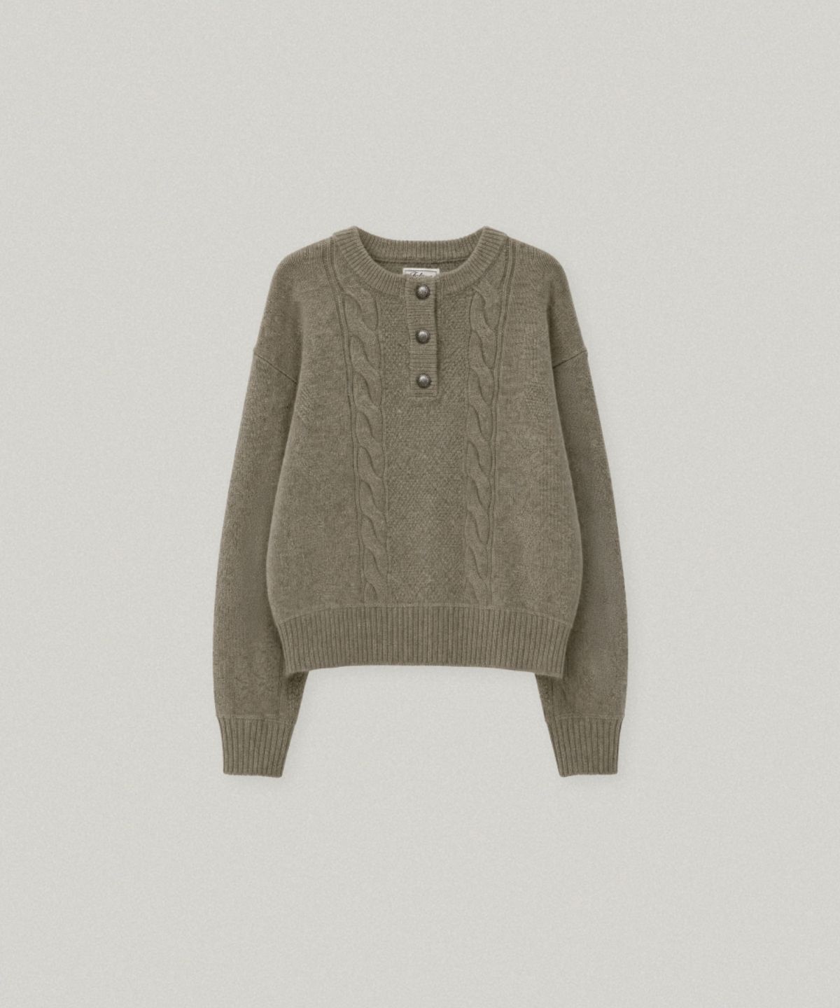 폴뉴아(FOLNUA) HERRIT HENRY NECK KNIT (GREIGE)
