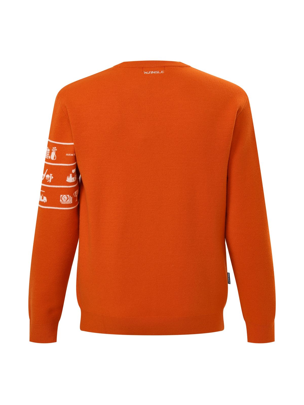 와이드앵글(WIDEANGLE) CO 혼디어 소매 포인트 라운드 스웨터 M_Burnt Orange_WMW26K51O5