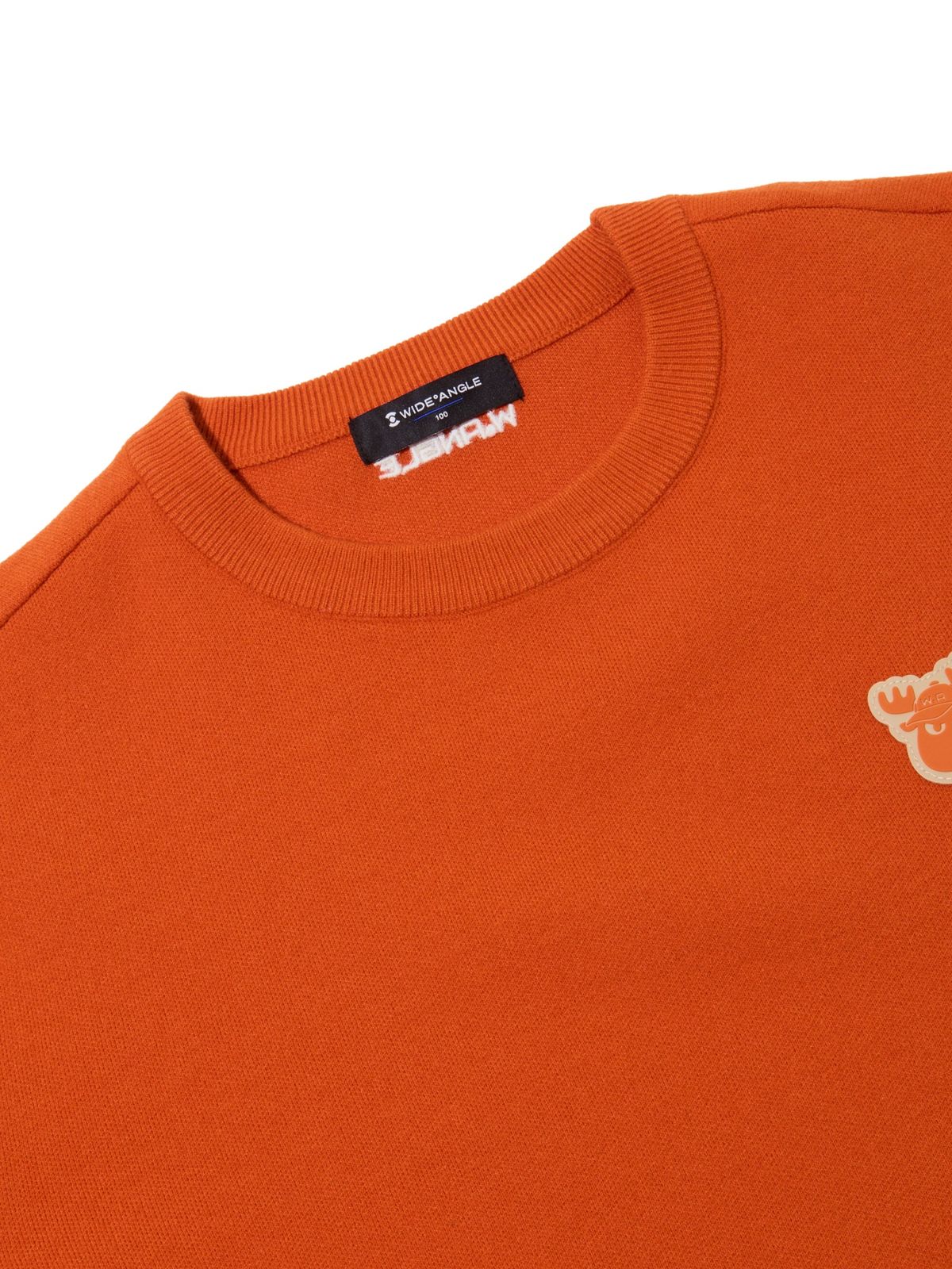 와이드앵글(WIDEANGLE) CO 혼디어 소매 포인트 라운드 스웨터 M_Burnt Orange_WMW26K51O5