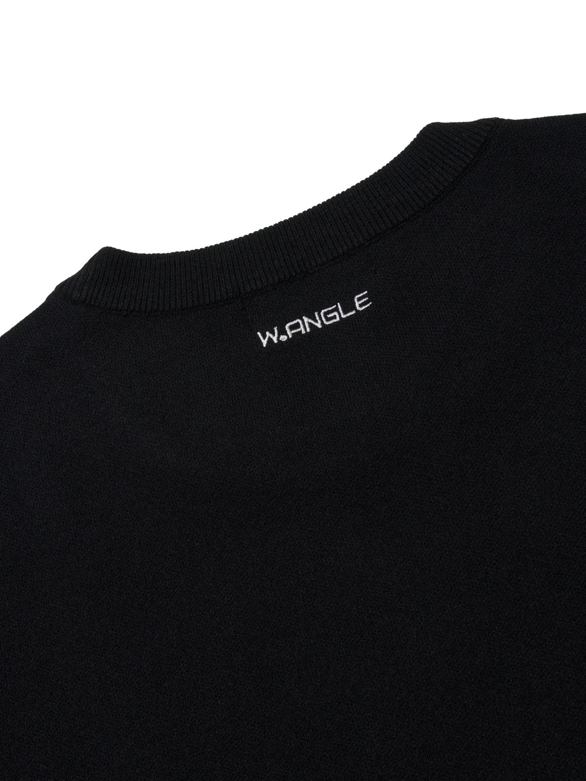 와이드앵글(WIDEANGLE) CO 혼디어 소매 포인트 라운드 스웨터 M_Black_WMW26K51Z1