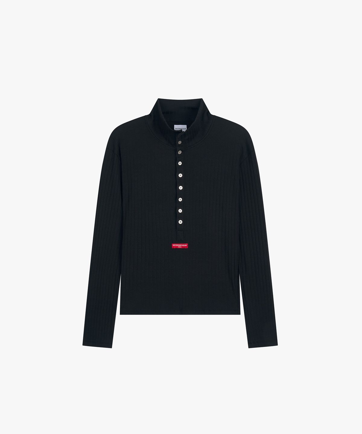 레코딩하우스(RECORDINGHOUSE) REC BUTTON TURTLE-NECK [BLACK]