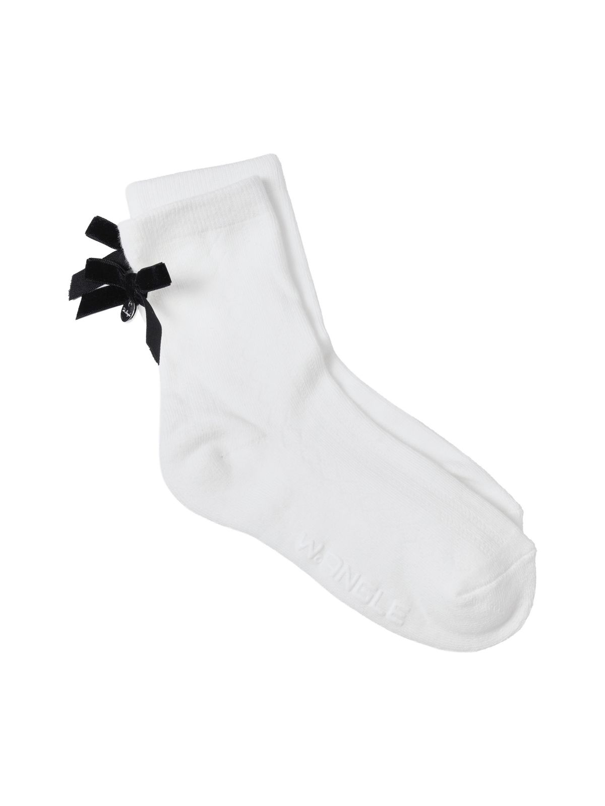 와이드앵글(WIDEANGLE) TO 아가일 조직 리본 미들 파일 양말_Off White_WWU26S01W3