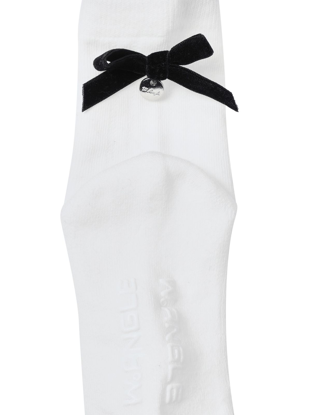 와이드앵글(WIDEANGLE) TO 아가일 조직 리본 미들 파일 양말_Off White_WWU26S01W3