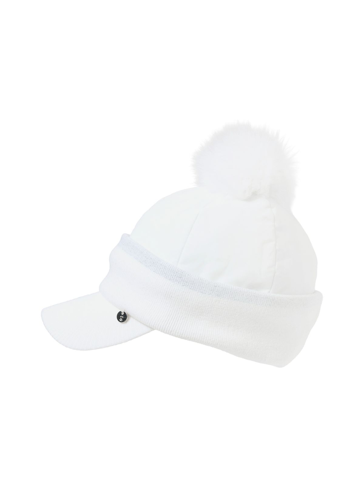 와이드앵글(WIDEANGLE) TO 패딩 믹스 니트 방울캡_Off White_WWW26C15W3