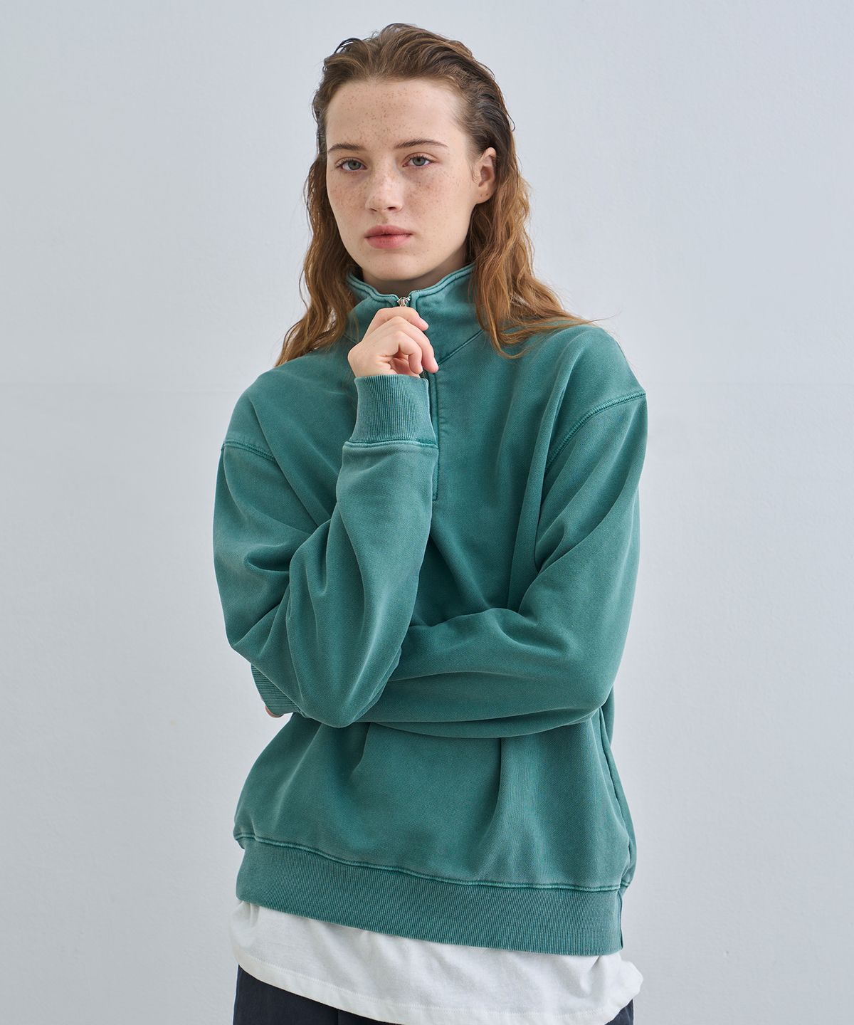 정감 스튜디오(JEONGGAM STUDIOS) Pigment Dyed Half Zip-Up_4 color