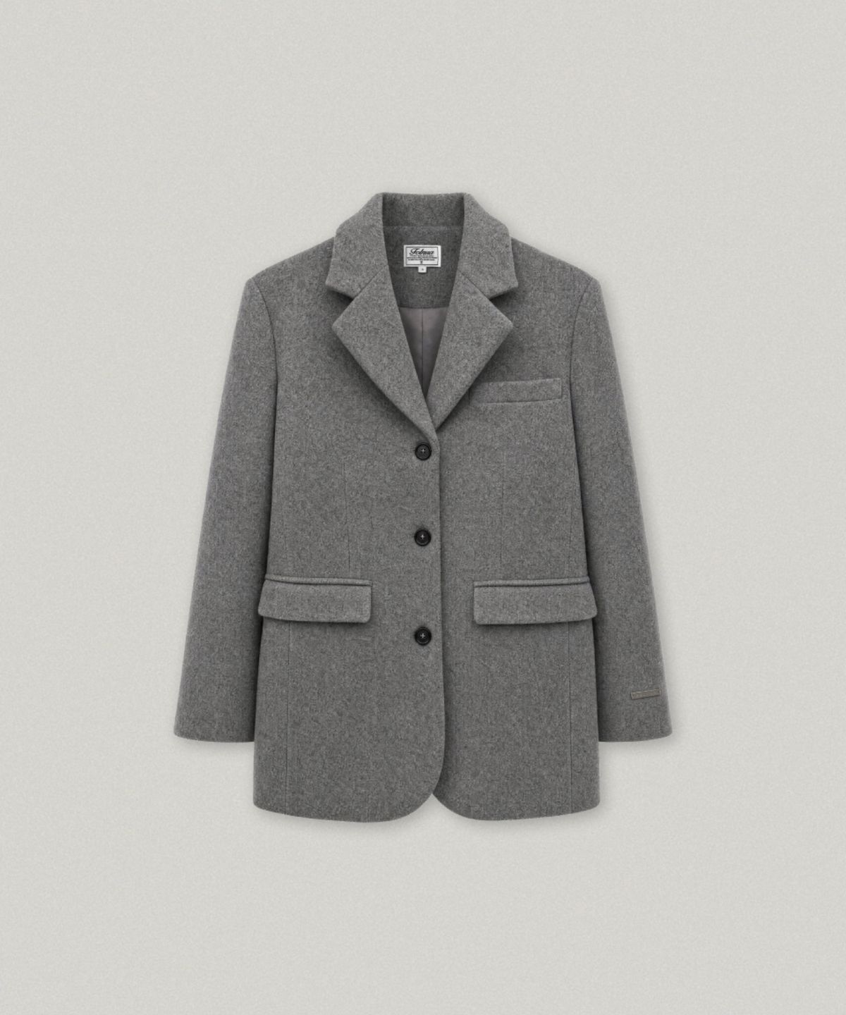 폴뉴아(FOLNUA) LAINE WOOL SINGLE JACKET (GRAY)