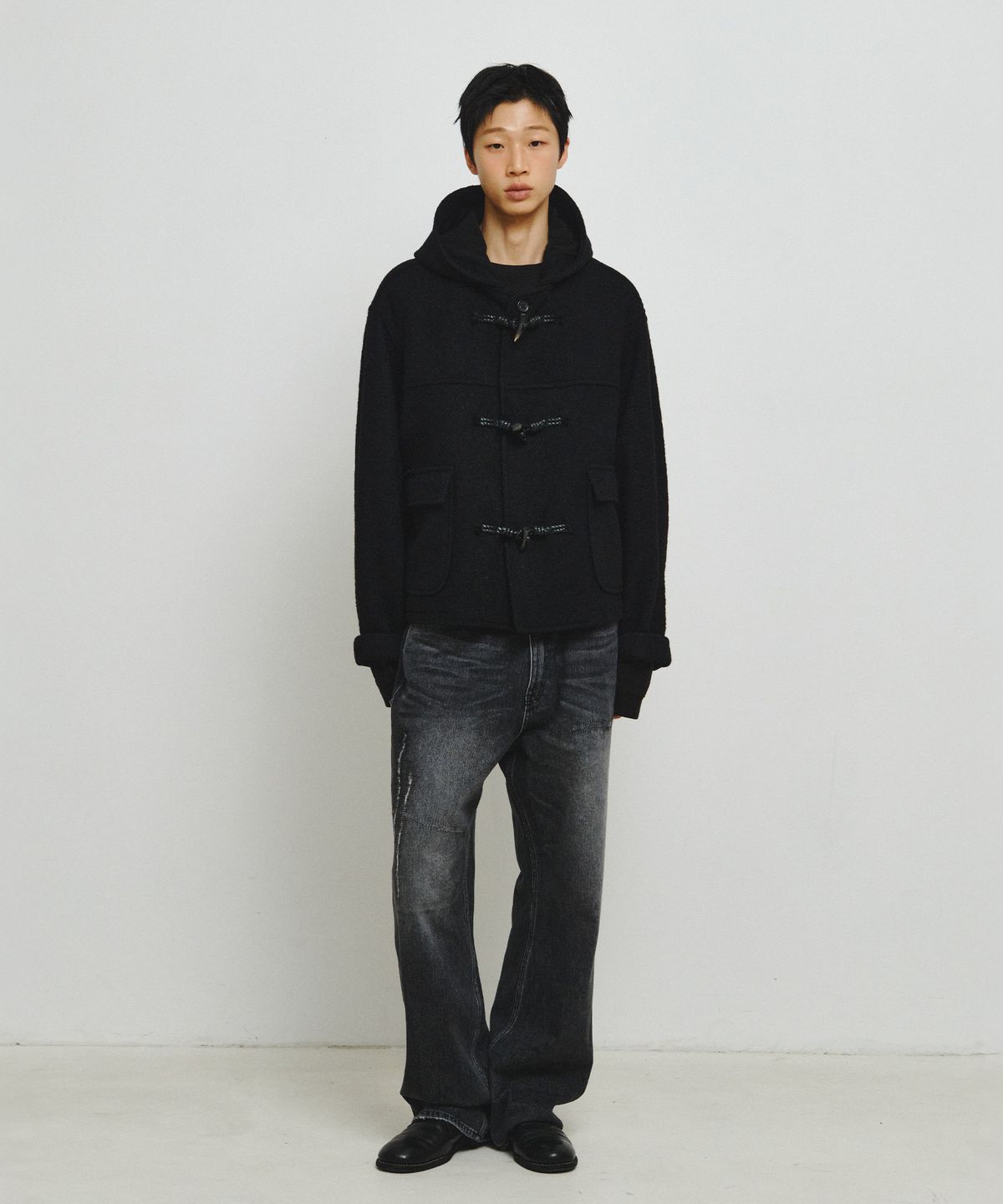 엔도어(ENDOOR) Morrow Hooded Duffle Short Coat (Black)