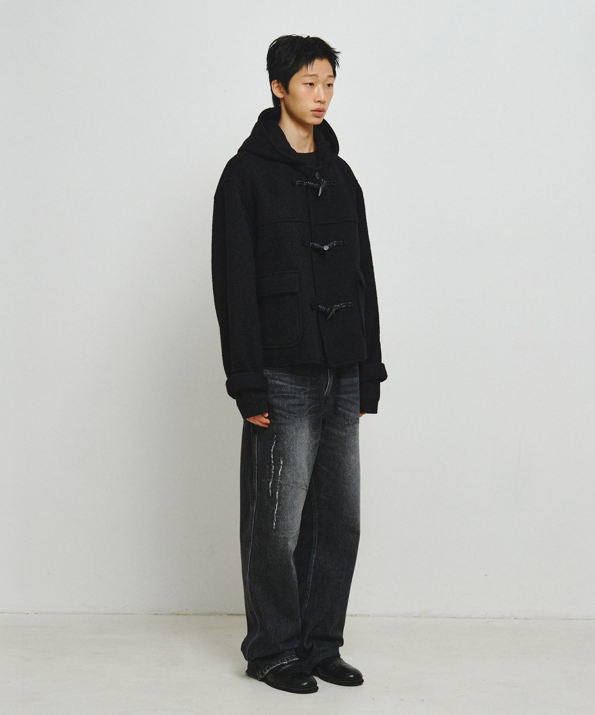 엔도어(ENDOOR) Morrow Hooded Duffle Short Coat (Black)
