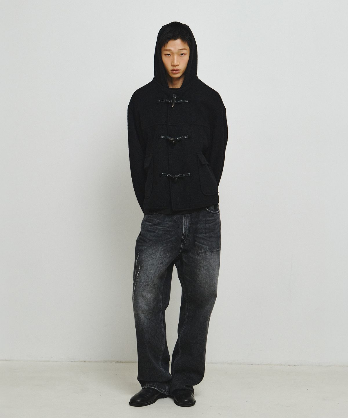 엔도어(ENDOOR) Morrow Hooded Duffle Short Coat (Black)