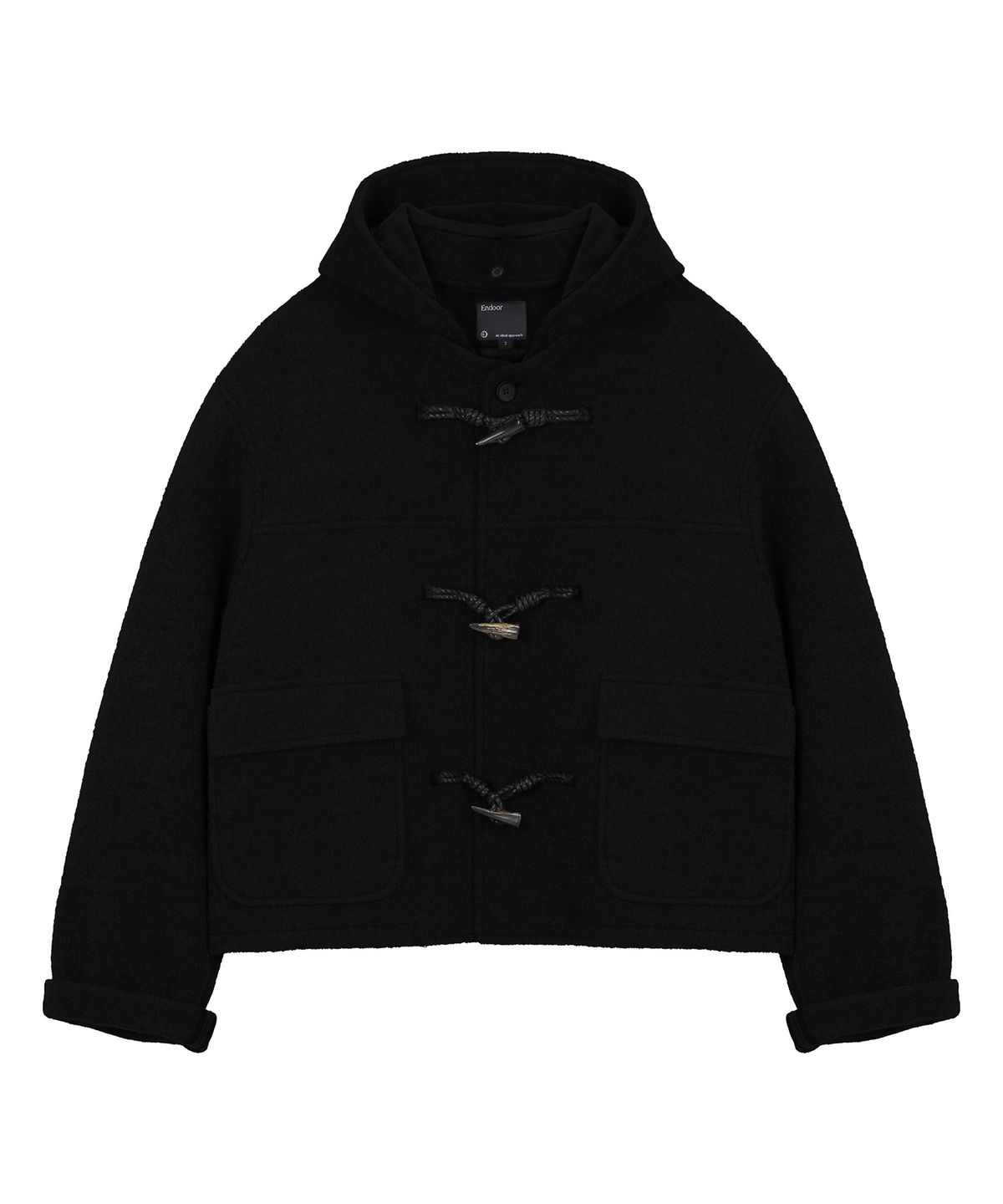 엔도어(ENDOOR) Morrow Hooded Duffle Short Coat (Black)