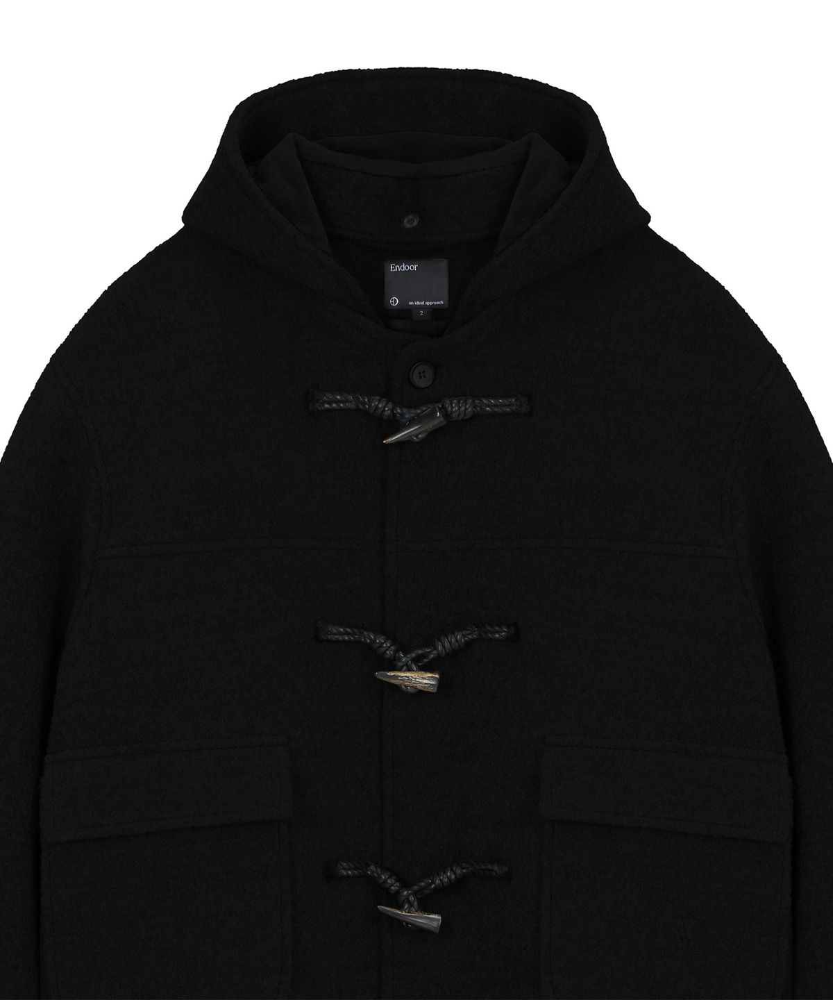 엔도어(ENDOOR) Morrow Hooded Duffle Short Coat (Black)