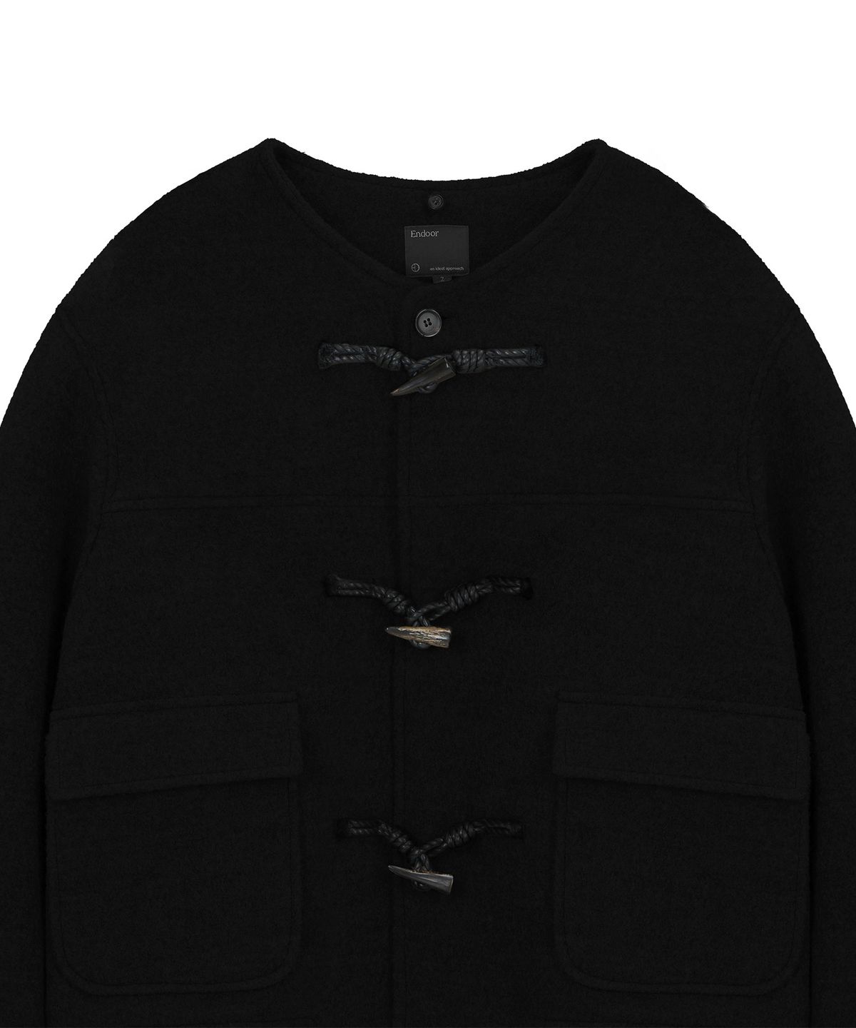 엔도어(ENDOOR) Morrow Hooded Duffle Short Coat (Black)