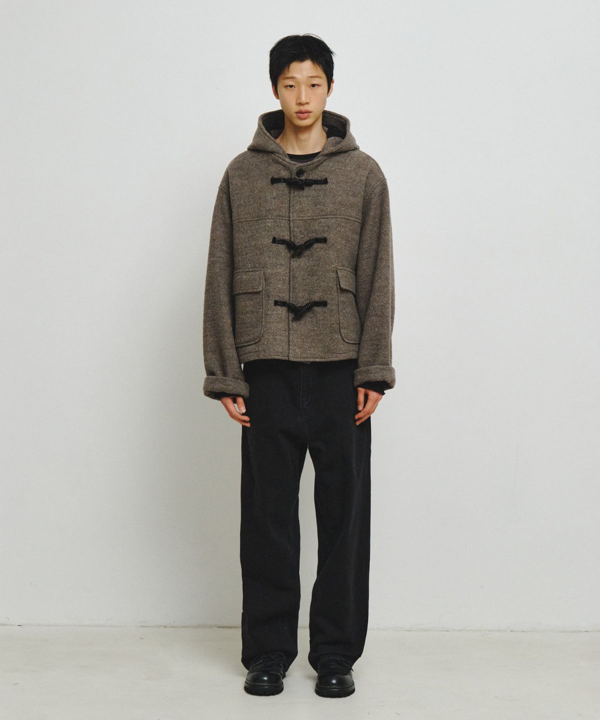 엔도어(ENDOOR) Morrow Hooded Duffle Short Coat (Brown Bokashi)