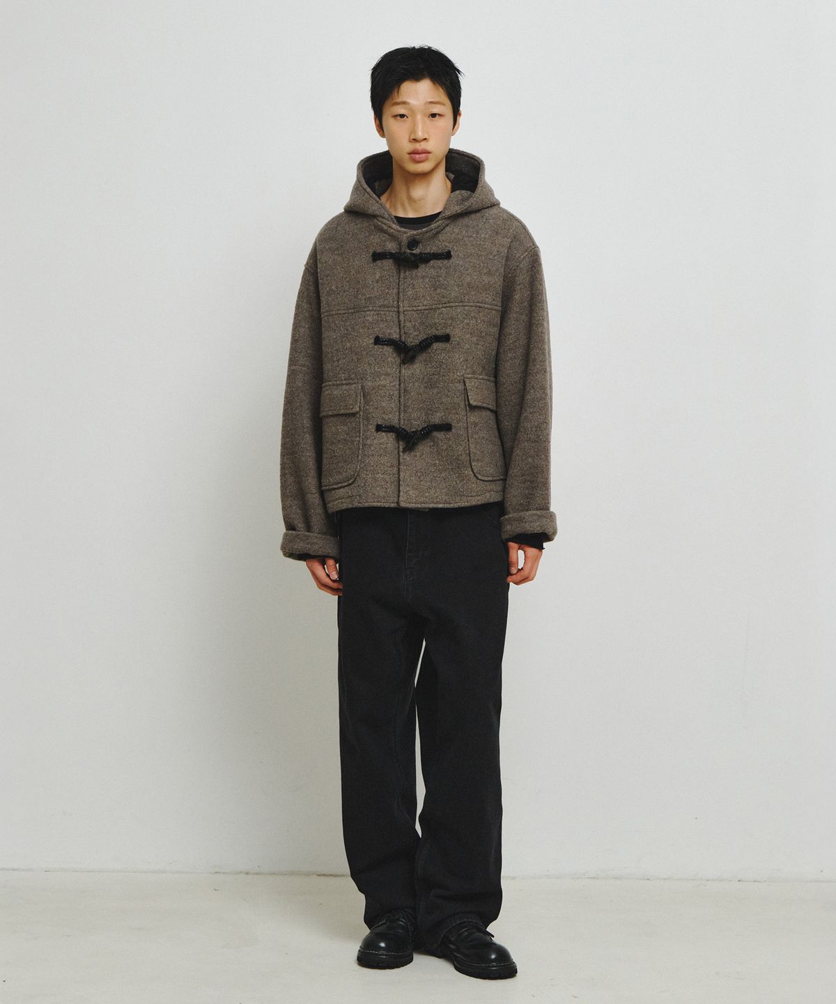 엔도어(ENDOOR) Morrow Hooded Duffle Short Coat (Brown Bokashi)