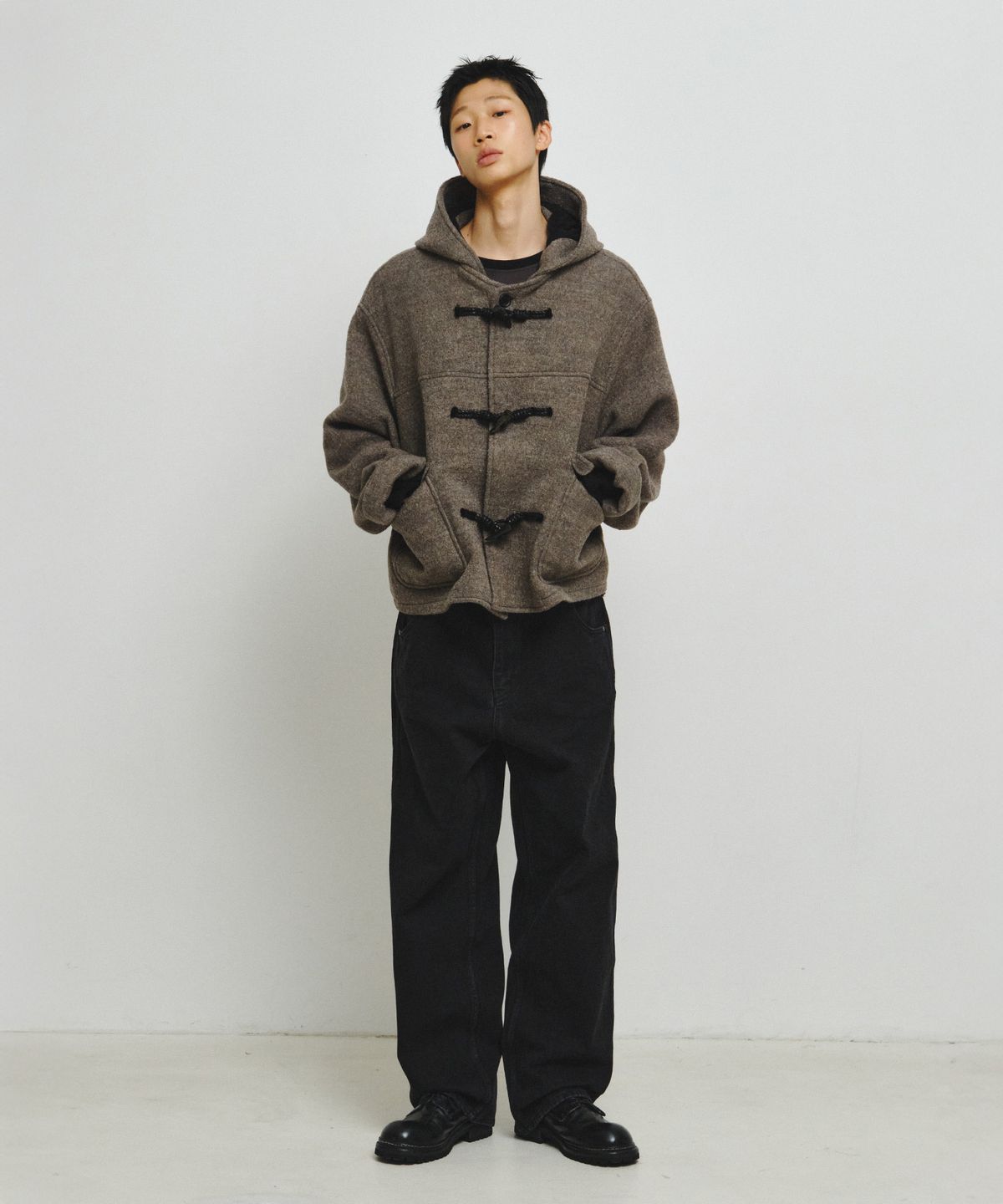 엔도어(ENDOOR) Morrow Hooded Duffle Short Coat (Brown Bokashi)