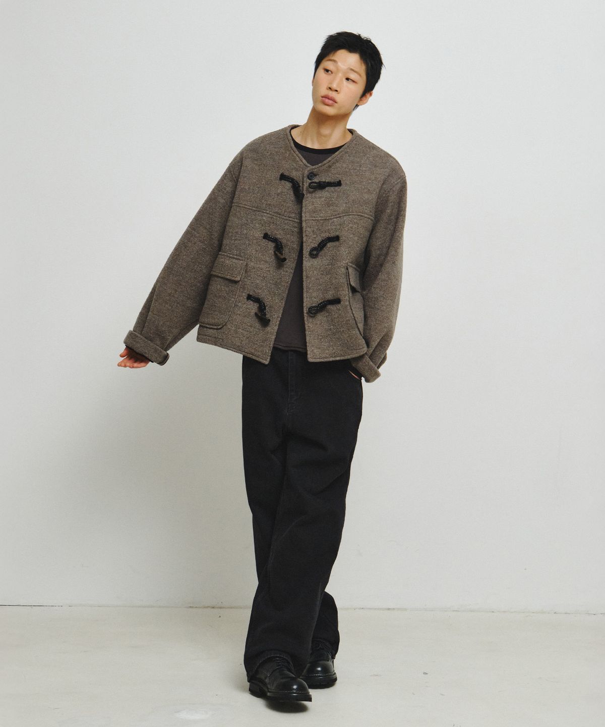 엔도어(ENDOOR) Morrow Hooded Duffle Short Coat (Brown Bokashi)