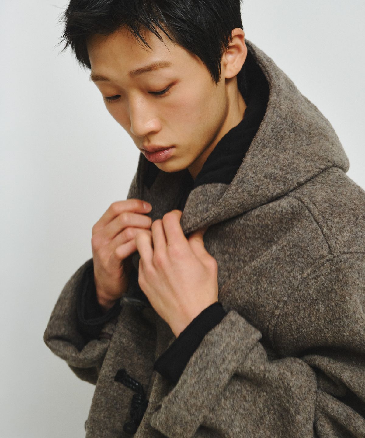 엔도어(ENDOOR) Morrow Hooded Duffle Short Coat (Brown Bokashi)