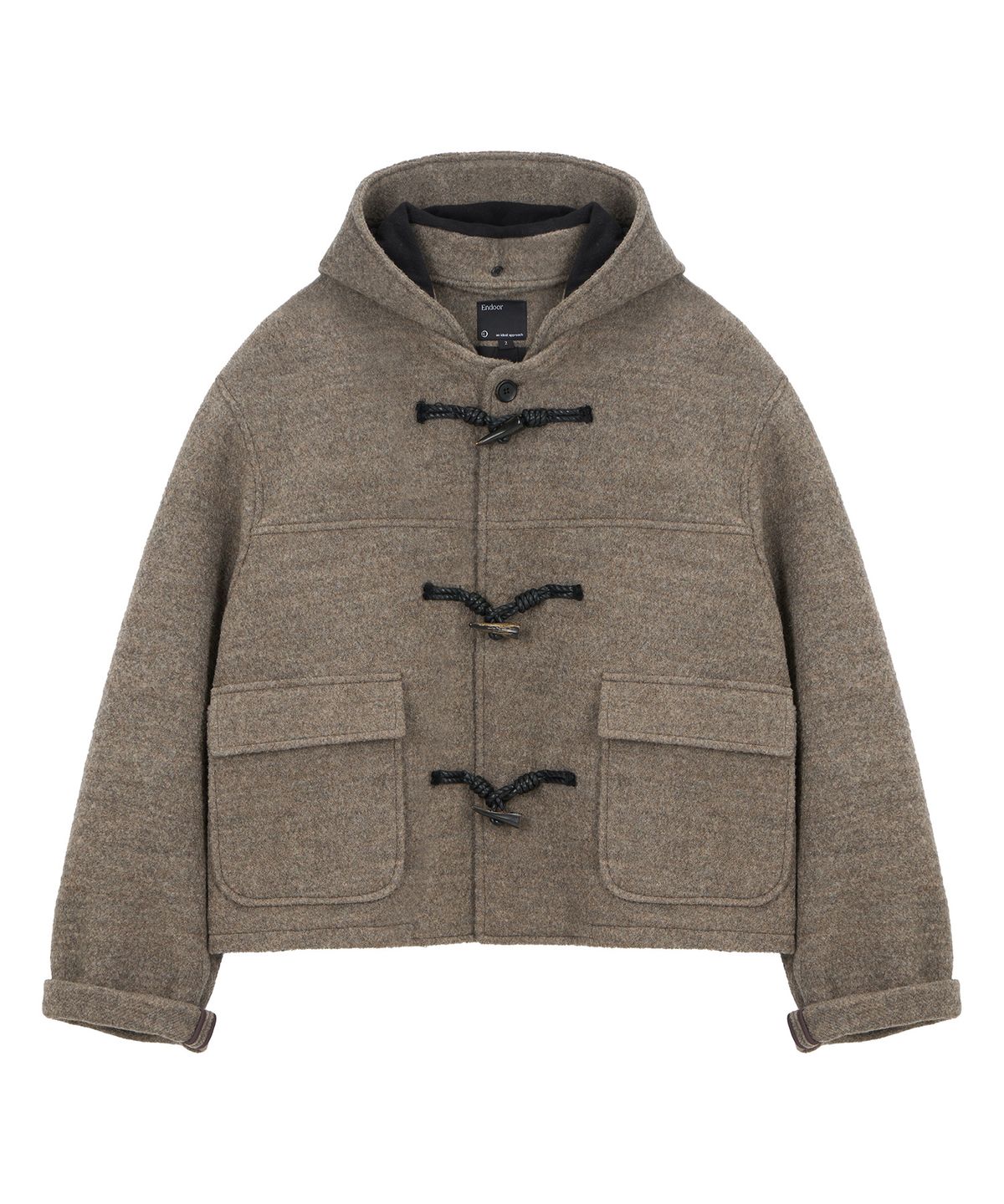 엔도어(ENDOOR) Morrow Hooded Duffle Short Coat (Brown Bokashi)
