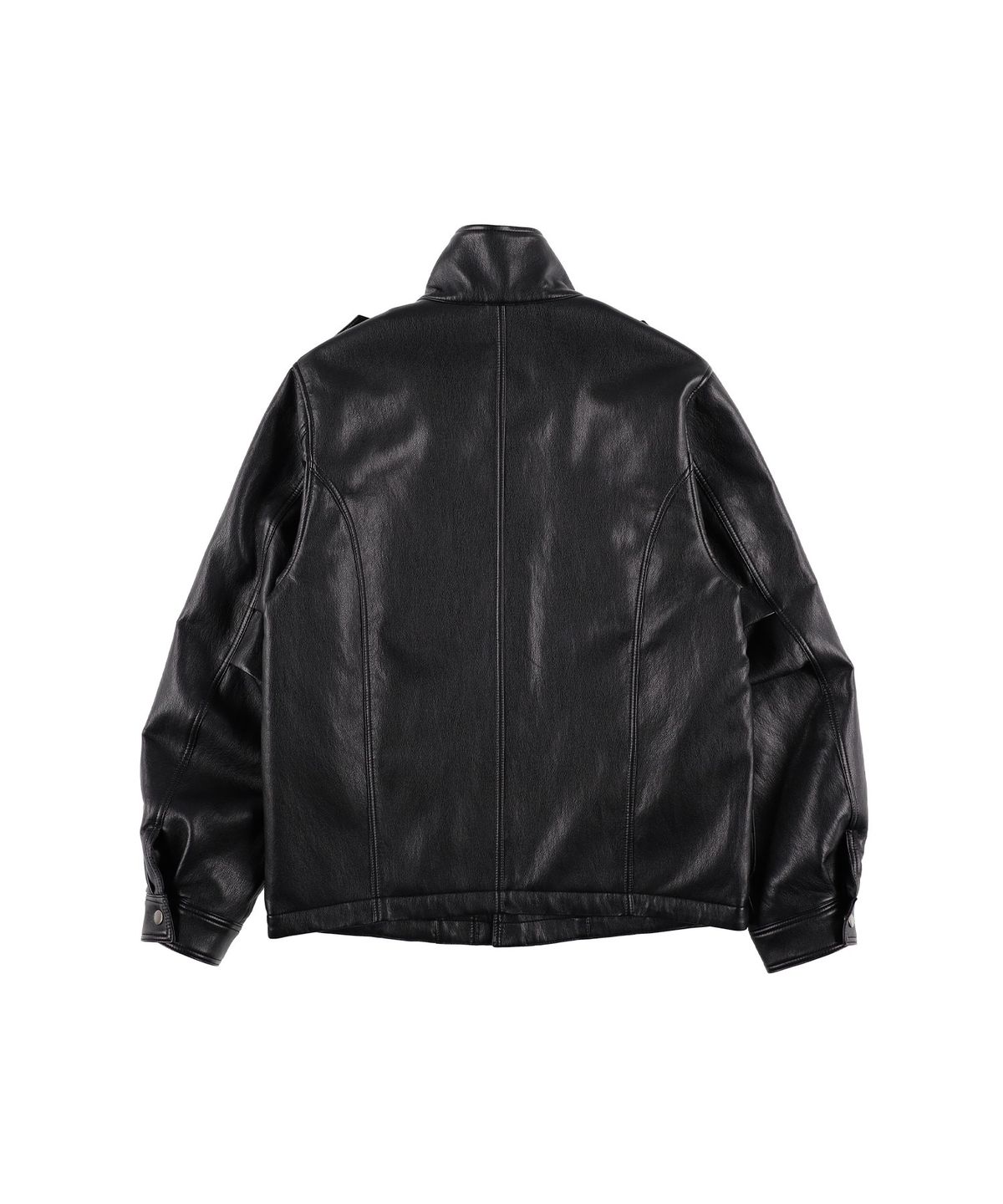 샌드뮤지엄(SAND MUSEUM) HIGH NECK LEATHER FIELD JACKET [Black]