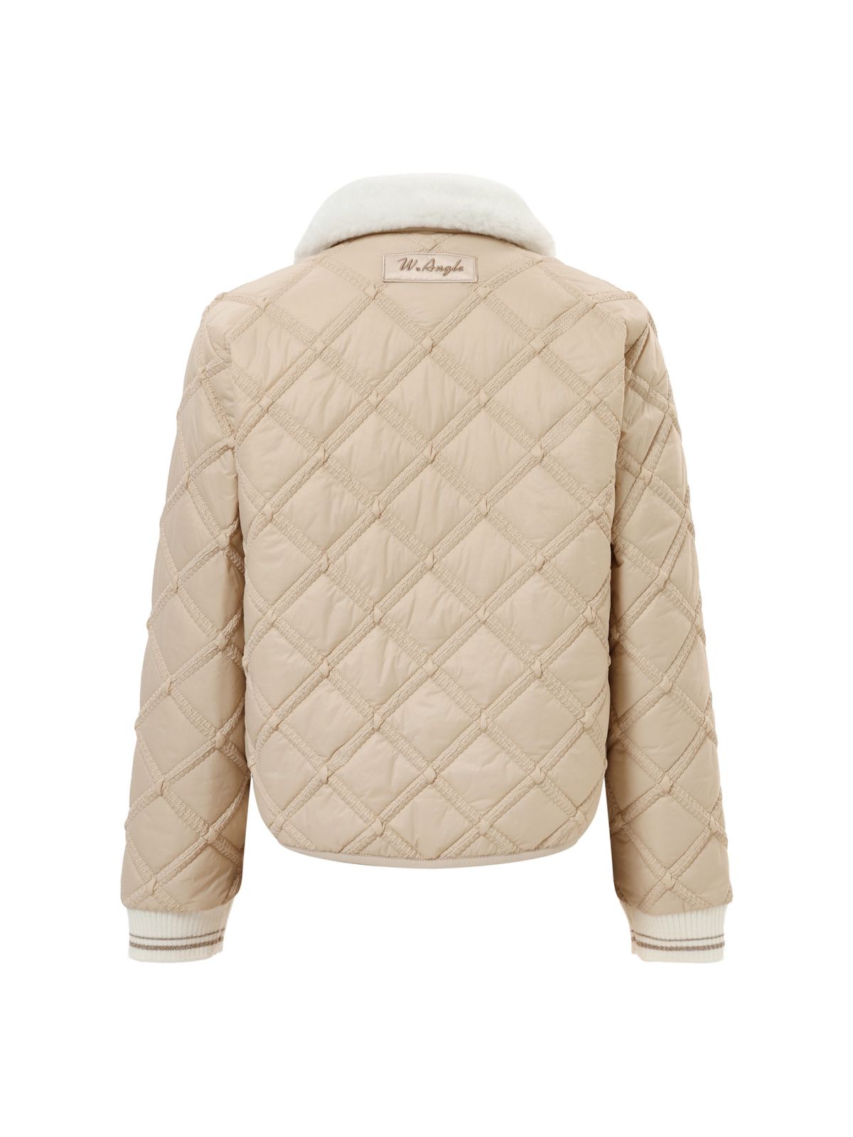 와이드앵글(WIDEANGLE) CO 트위스트 페이크퍼 믹스 자켓 L_PINK BEIGE_WWW26171EU