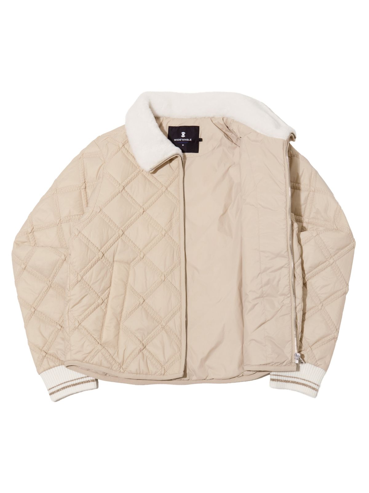 와이드앵글(WIDEANGLE) CO 트위스트 페이크퍼 믹스 자켓 L_PINK BEIGE_WWW26171EU