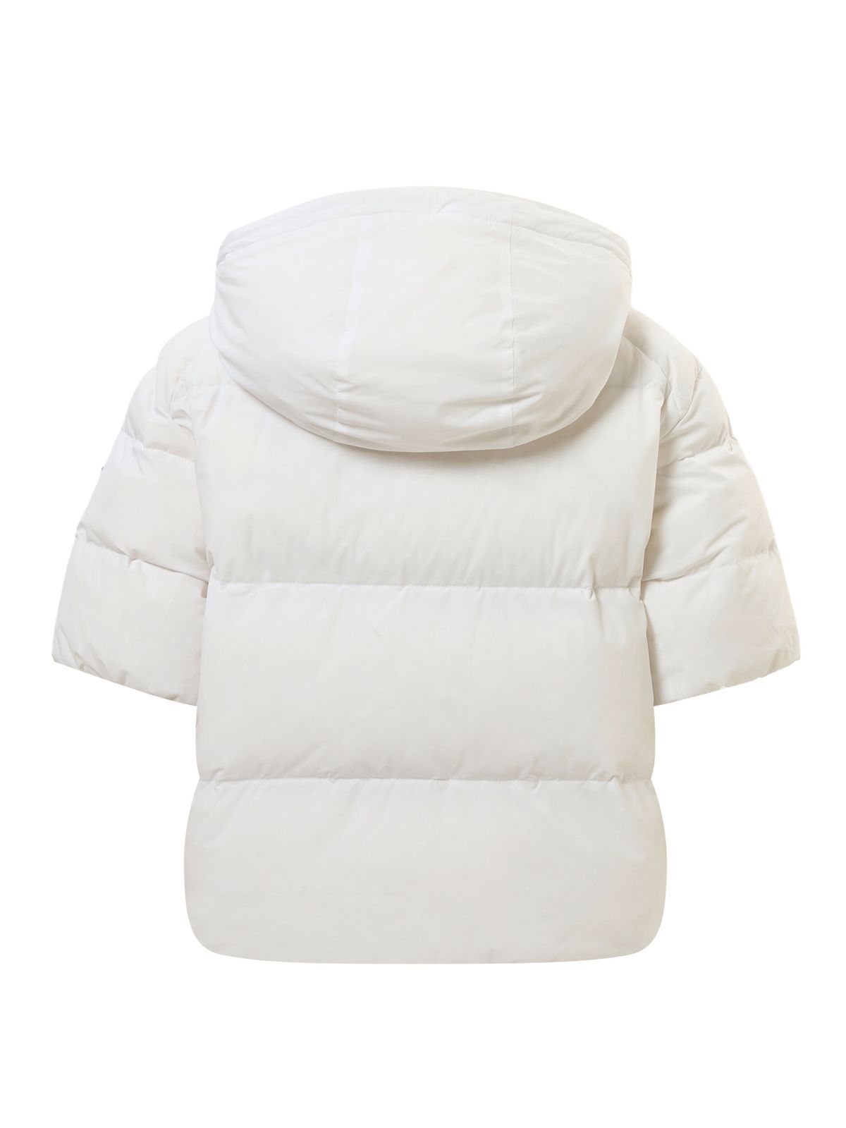 와이드앵글(WIDEANGLE) TO 플러피 후디 반팔 다운 L_Off White_WWW26511W3