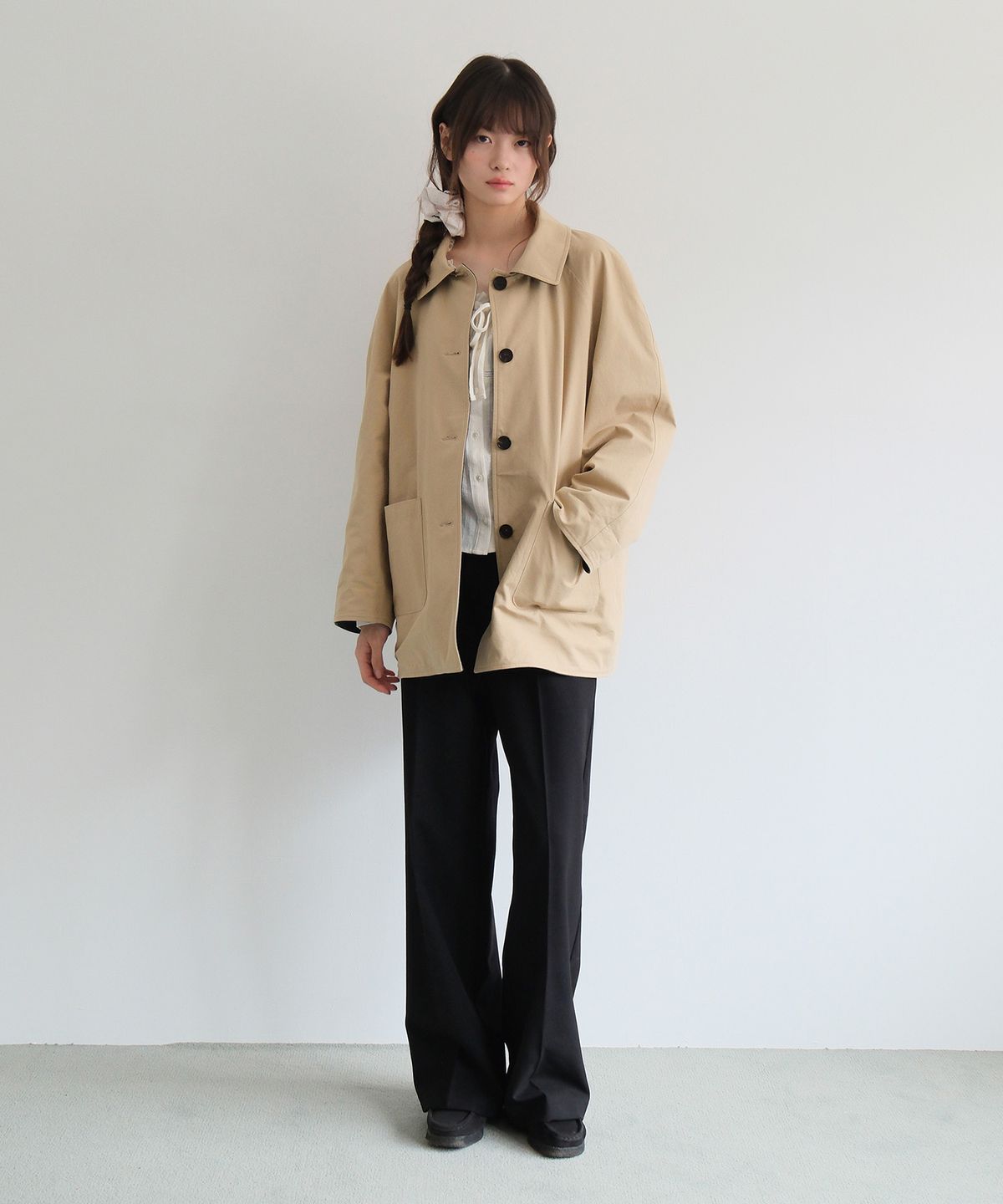 모의(MOUI) Reversible half coat (BEIGE)_양면 착용