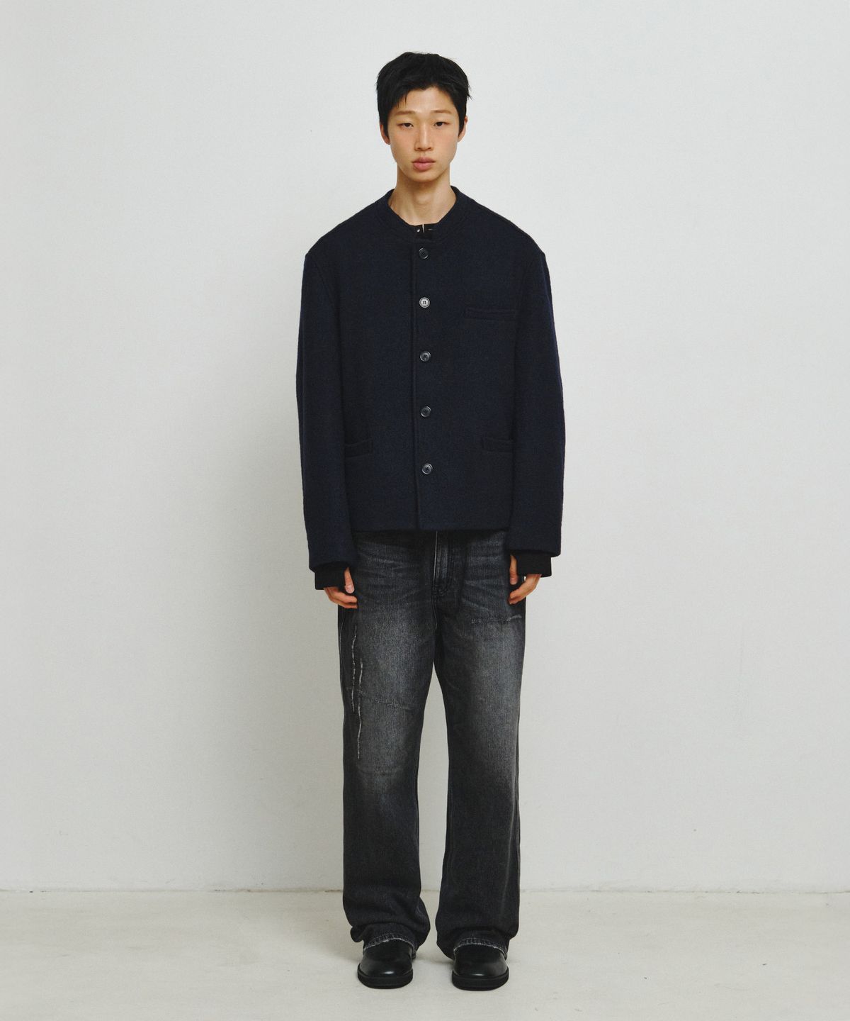 엔도어(ENDOOR) Wesley Stand Collar Short Coat (Navy)