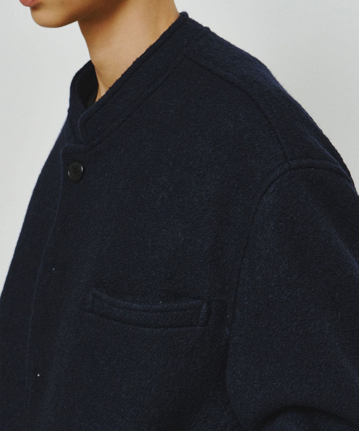 엔도어(ENDOOR) Wesley Stand Collar Short Coat (Navy)