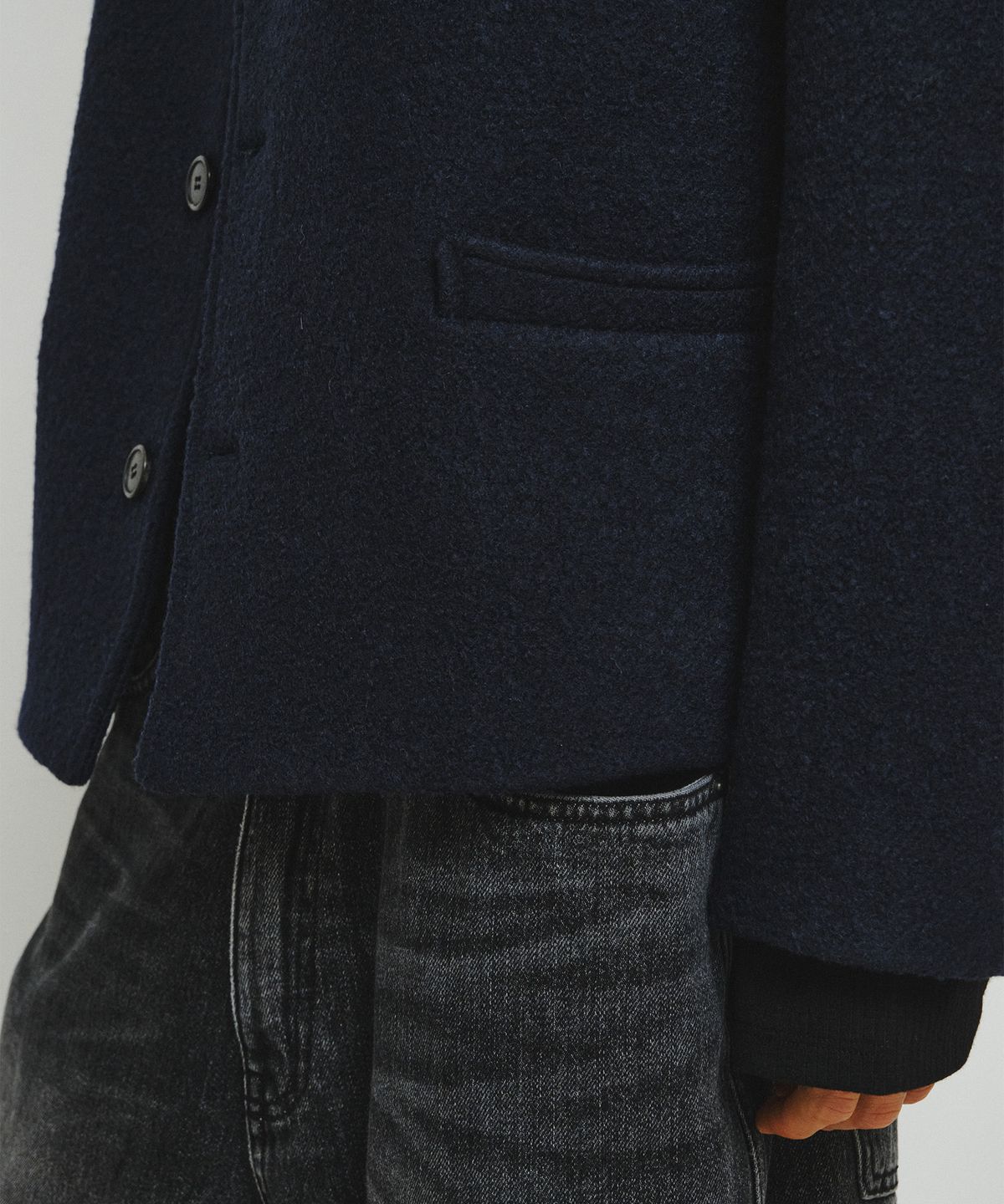 엔도어(ENDOOR) Wesley Stand Collar Short Coat (Navy)