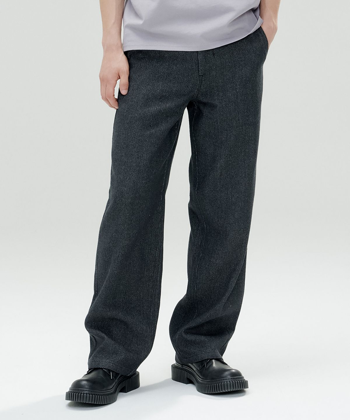 오아노(OANO) WAFFLE DENIM PANTS / CHARCOAL