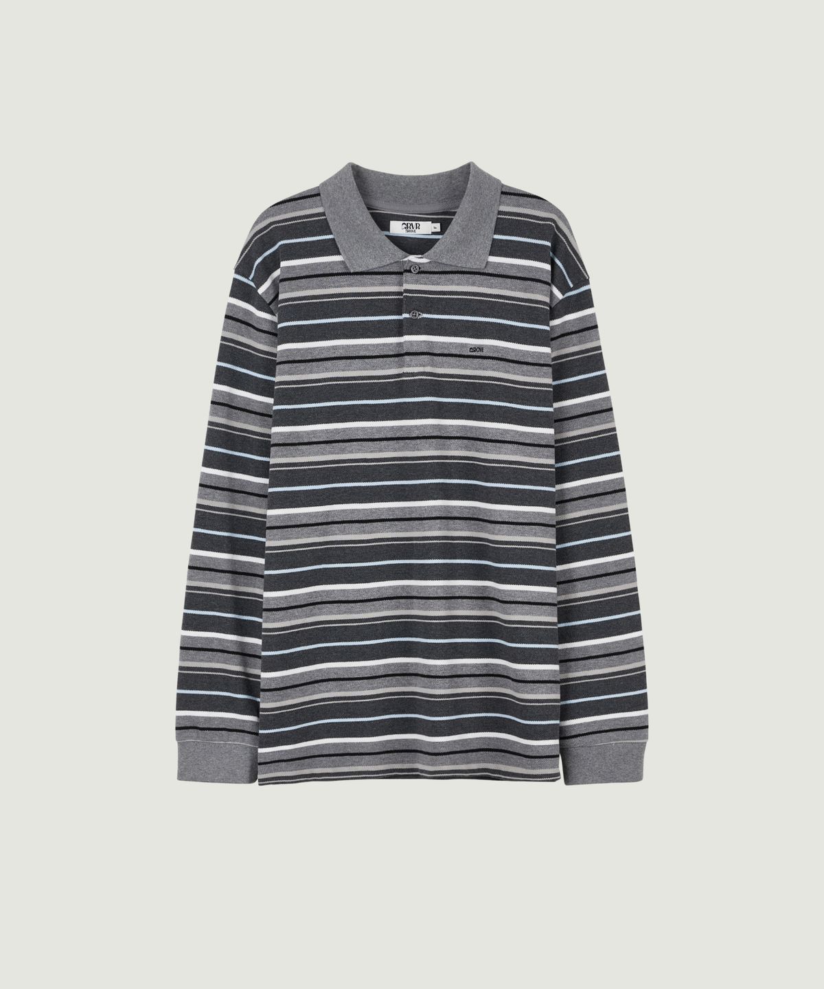그로브(GROVE) 26FW CARELL STRIPE LS PIQUE SHIRT (MELANGE GRAY)