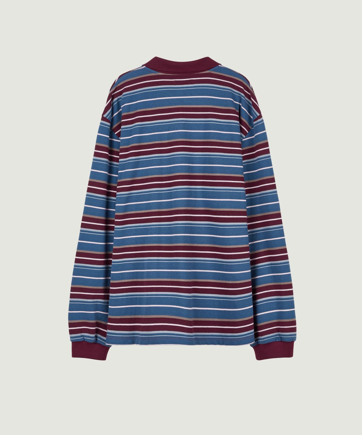 그로브(GROVE) 26FW CARELL OVER-FIT STRIPE LS PIQUE SHIRT (WINE)
