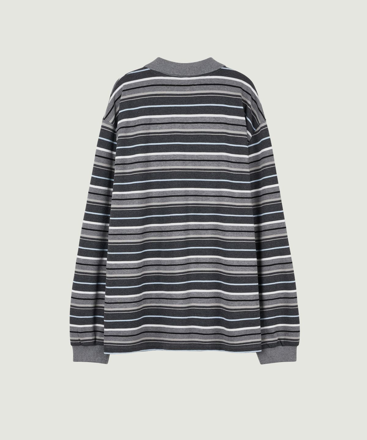 그로브(GROVE) 26FW CARELL OVER-FIT STRIPE LS PIQUE SHIRT (MELANGE GRAY)