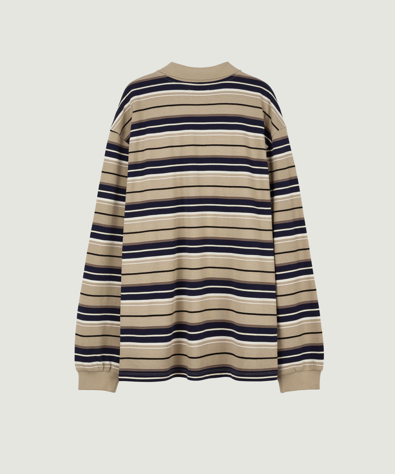 그로브(GROVE) 26FW CARELL OVER-FIT STRIPE LS PIQUE SHIRT (BEIGE