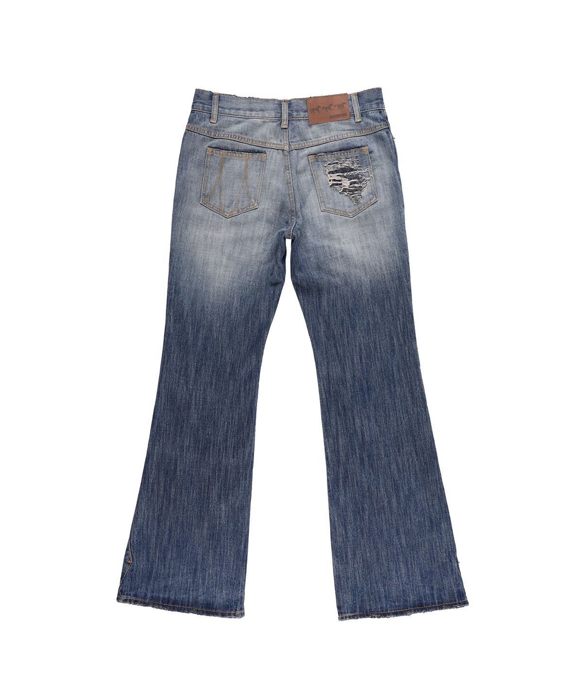 샌드뮤지엄(SAND MUSEUM) DISTRESSED BOOTCUT JEANS  [Dark Blue]
