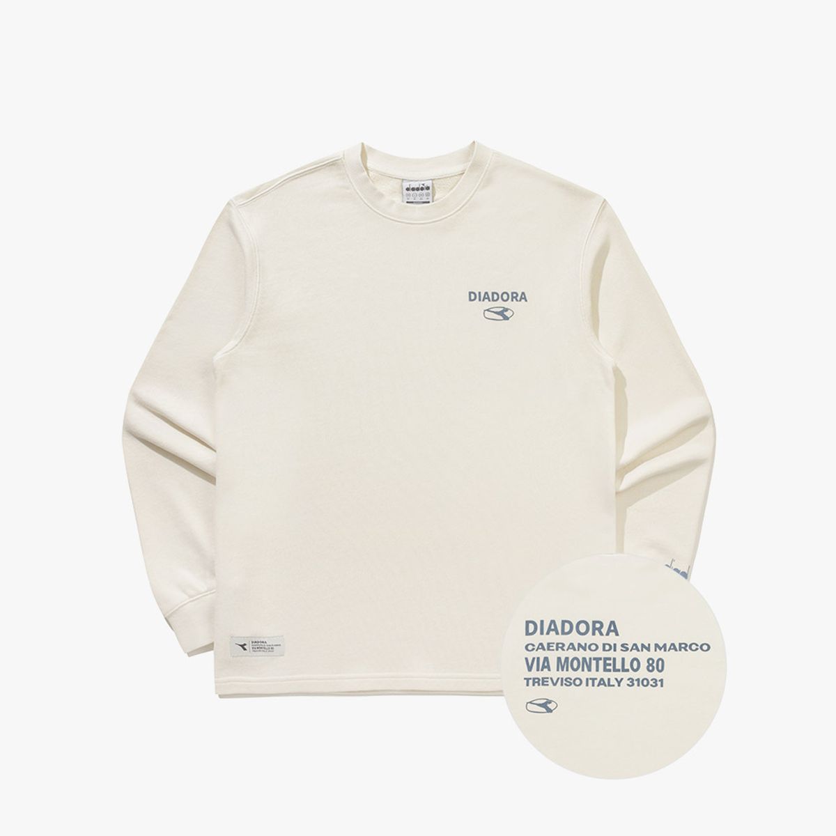 디아도라(diadora) 피그먼트 워싱 맨투맨 IVORY