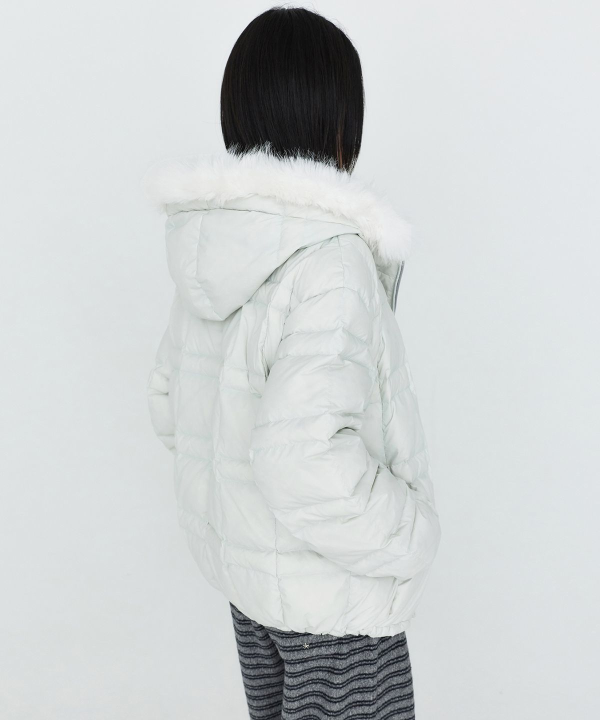 몽돌(MONGDOL) 덕 다운 퍼 후드 경량 패딩 스카이블루 MDJP024SKYBLUE