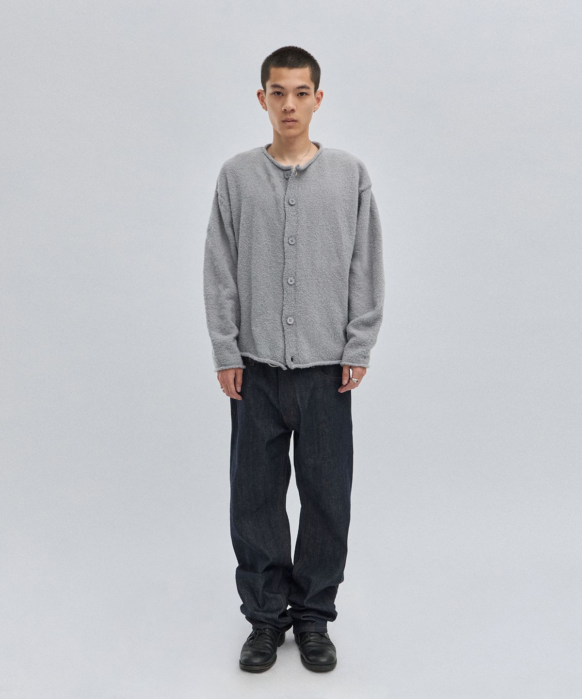 스웨이드(SUADE) SHEARLING KNIT CARDIGAN [GRAY]