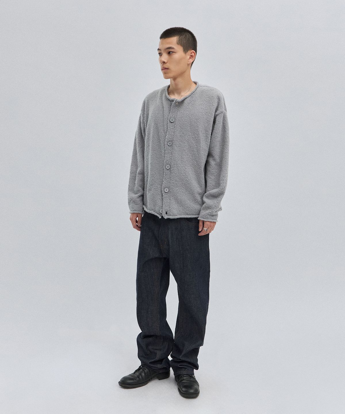 스웨이드(SUADE) SHEARLING KNIT CARDIGAN [GRAY]