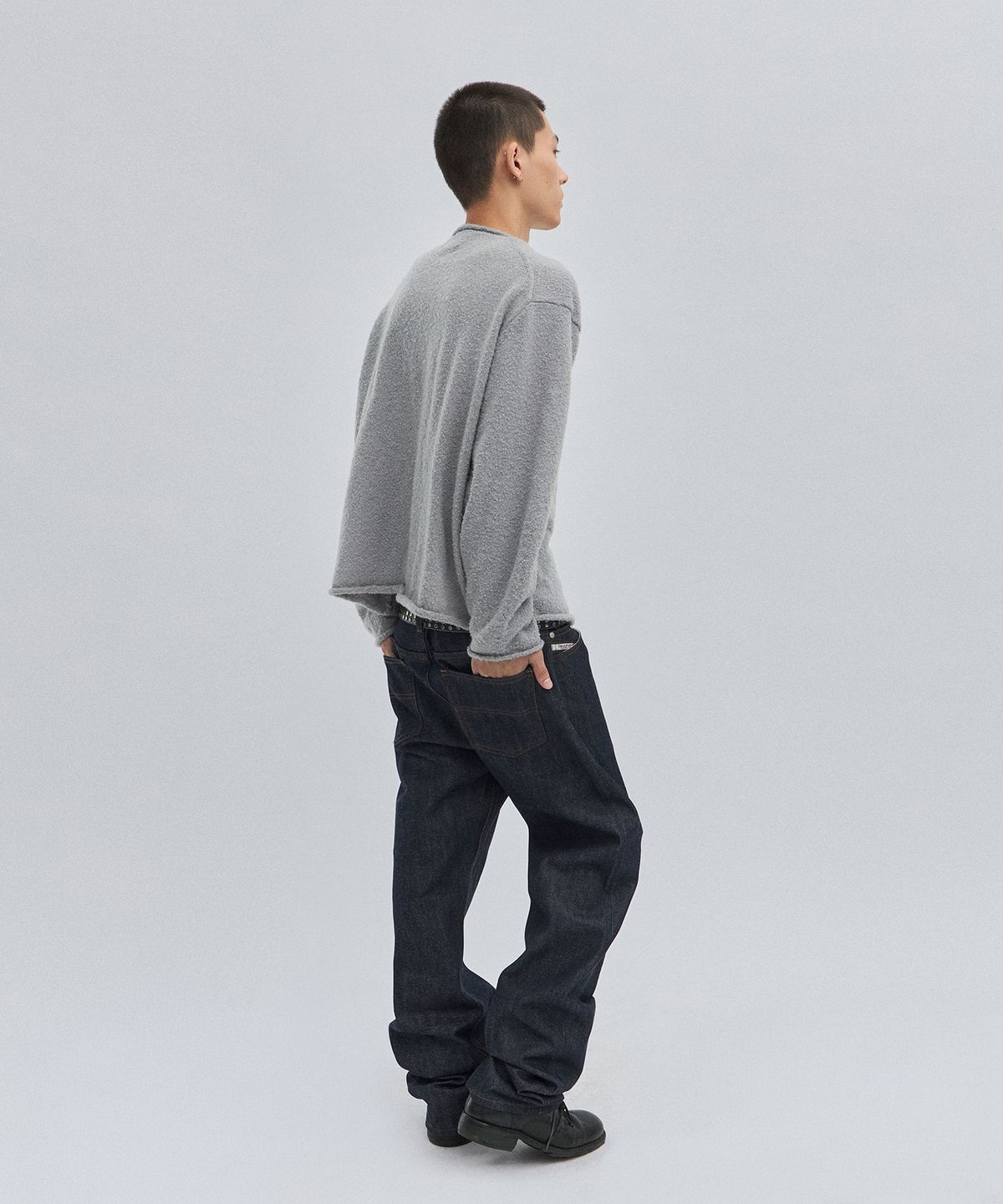 스웨이드(SUADE) SHEARLING KNIT CARDIGAN [GRAY]
