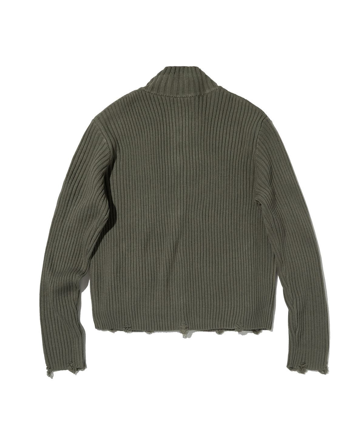 스웨이드(SUADE) DAMAGE KNIT ZIP UP [GRAY]