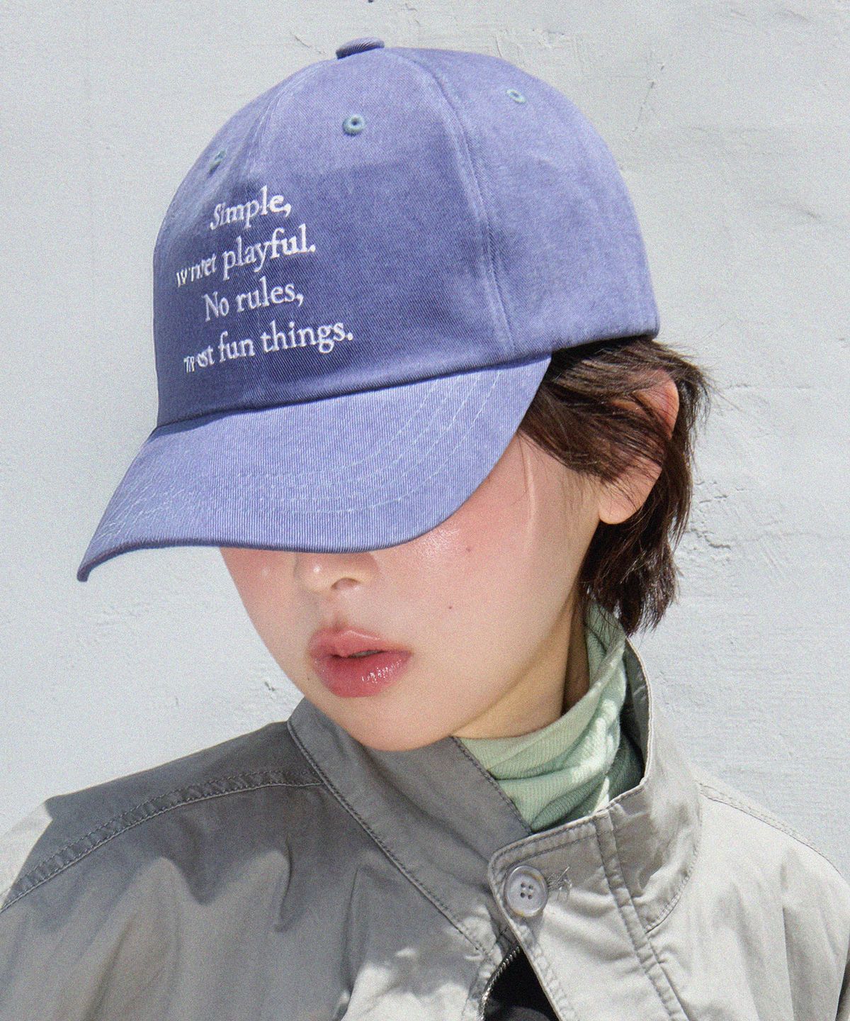 마우그(MAUG) 헤일로 레터링 볼캡 블루