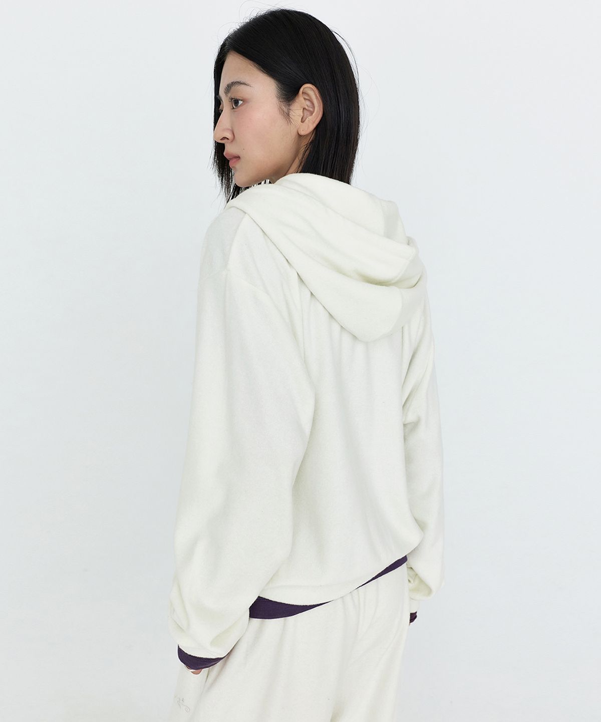 몽돌(MONGDOL) 소프트 에센셜 후드 집업 아이보리 MDTS104IVORY