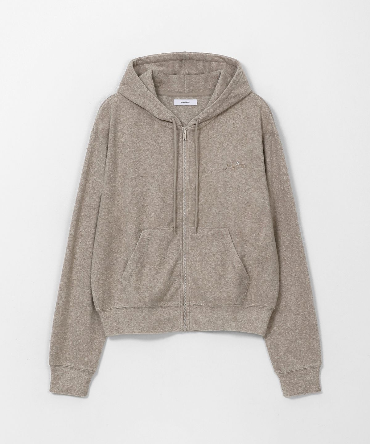 몽돌(MONGDOL) 소프트 에센셜 후드 집업 라이트브라운 MDTS104LBROWN