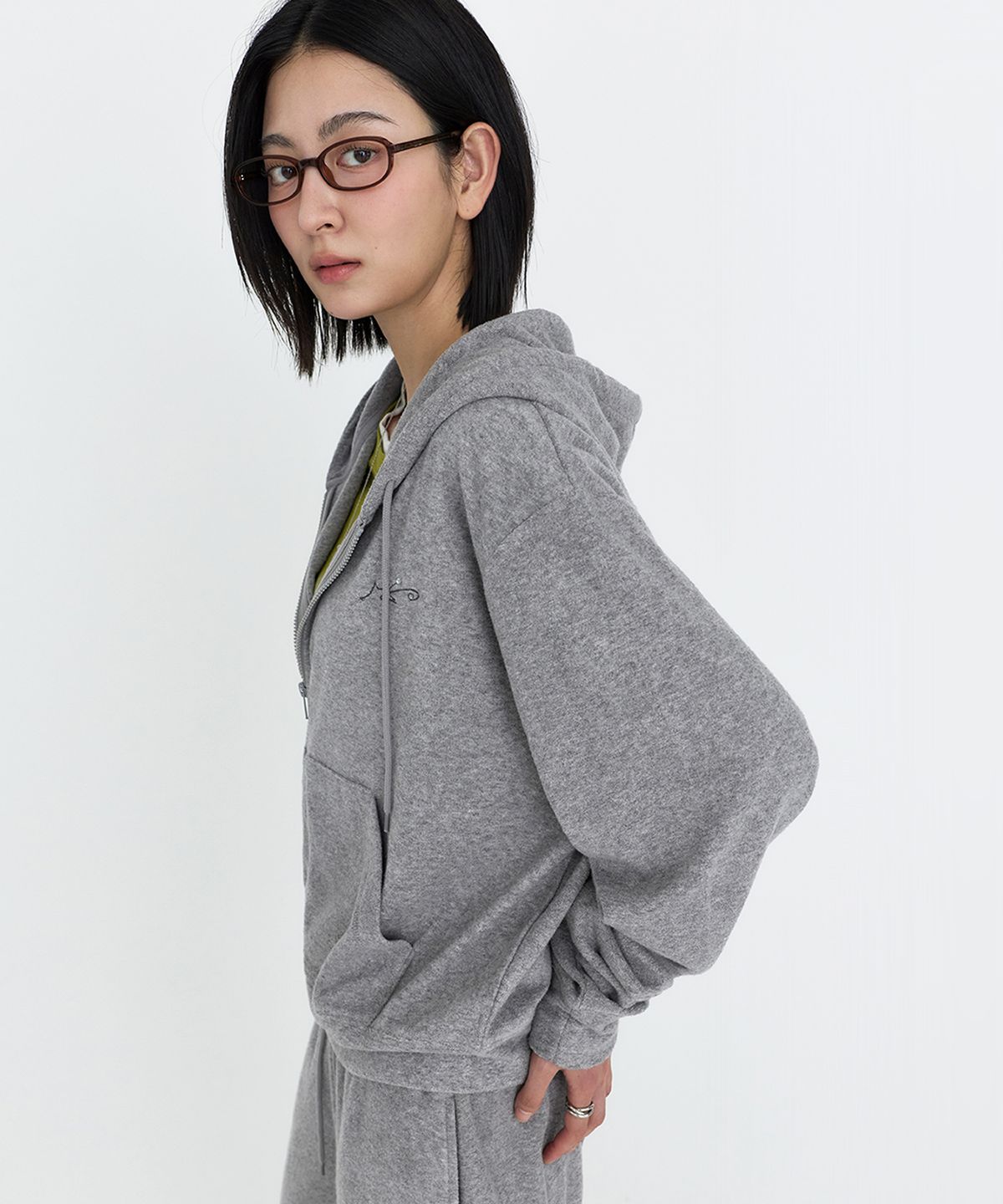 몽돌(MONGDOL) 소프트 에센셜 후드 집업 그레이 MDTS104GRAY